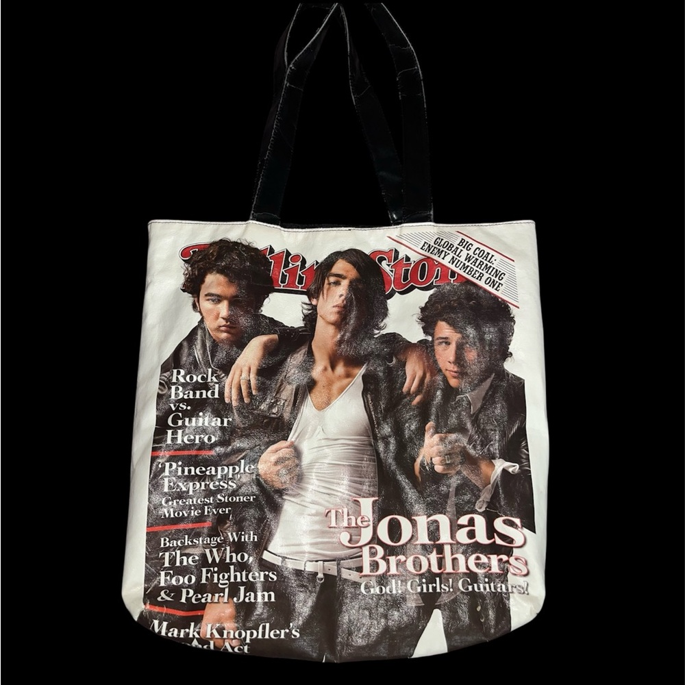 Rolling Stone Jonas Brothers Magazine Design Tote Bag